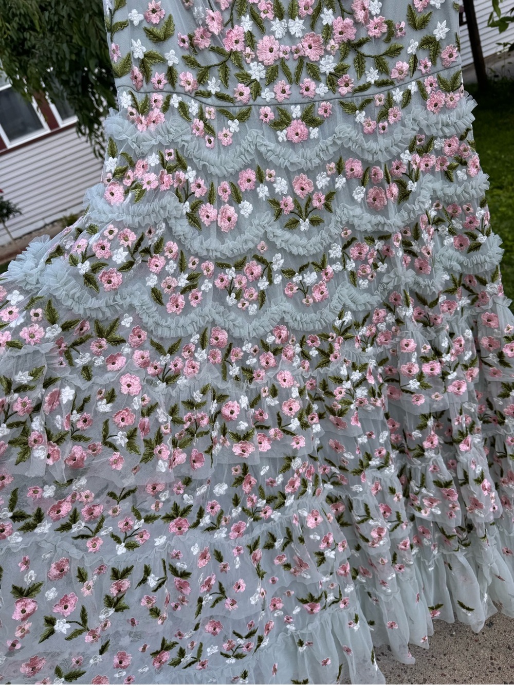 Mac Duggal Floral Embroidered Tulle Dress – Size 12 – NWT – Rare / Sample Piece - Picture 14 of 15